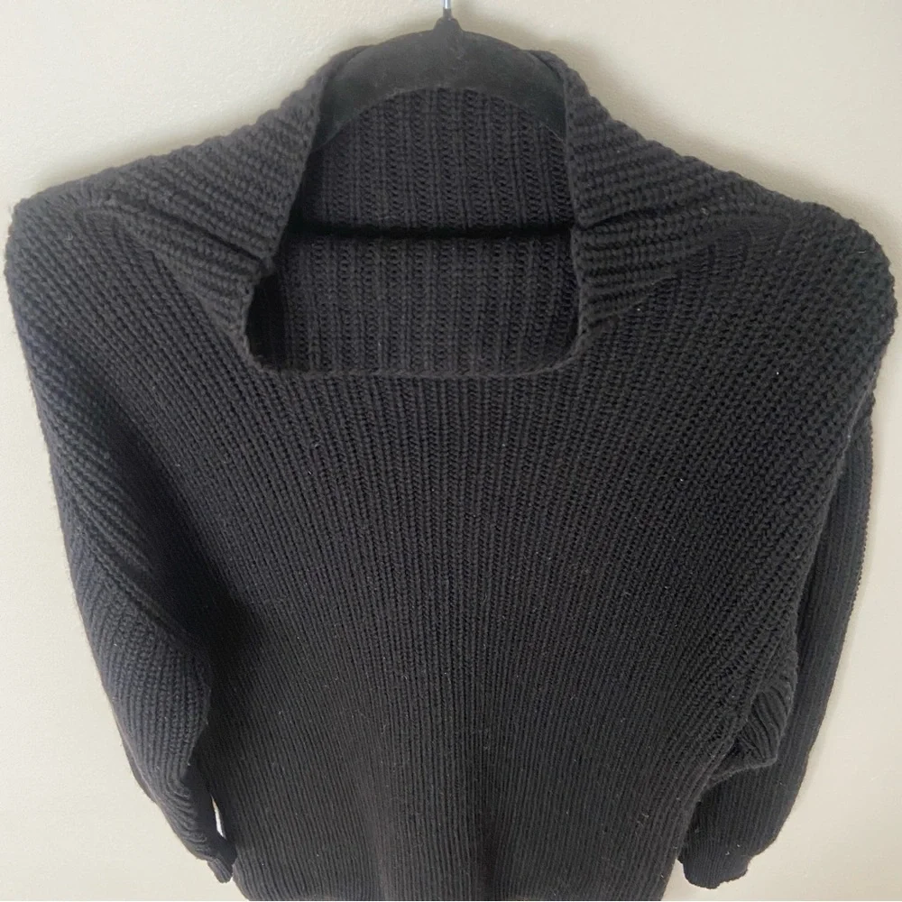 Aritzia Black Ribbed Turtleneck Sweater Dress - Picture 5 of 11